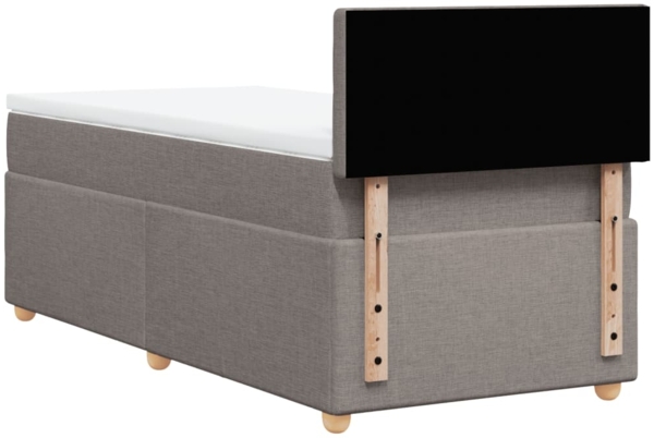 vidaXL Boxspringbett mit Matratze Taupe 90x200 cm Stoff 3288881 Bild 7