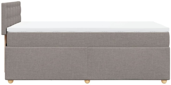 vidaXL Boxspringbett mit Matratze Taupe 90x200 cm Stoff 3288881 Bild 6