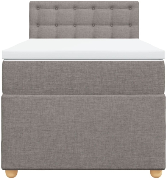 vidaXL Boxspringbett mit Matratze Taupe 90x200 cm Stoff 3288881 Bild 5