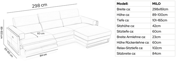 Sofanella 'MILO' Eckcouch, Deluxe Leder, Cognac, Füße: Taupe Bild 8