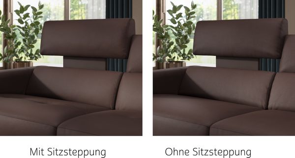 Sofanella 'MILO' Eckcouch, Deluxe Leder, Cognac, Füße: Taupe Bild 4