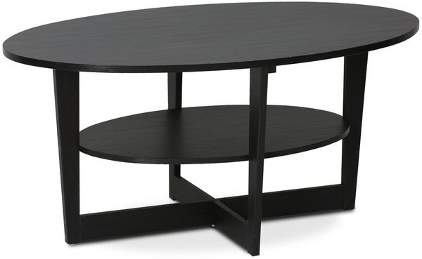 Furinno Ovaler Couchtisch, Holz, Nussbaum, 50. 01x50. 01x41. 88 cm