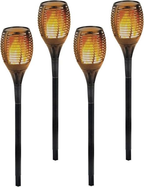 Provance LED Solarleuchte 4er Set LED Solarleuchte, Solarlampe Solarfackeln H: 59 cm