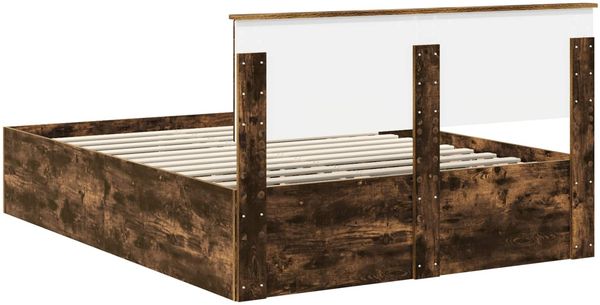 vidaXL Bettrahmen Geräucherte Eiche 150 x 200 cm Holzwerkstoff 3408659 Bild 9