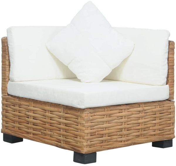 vidaXL Ecksofa mit Kissen Natürliches Rattan 286279
