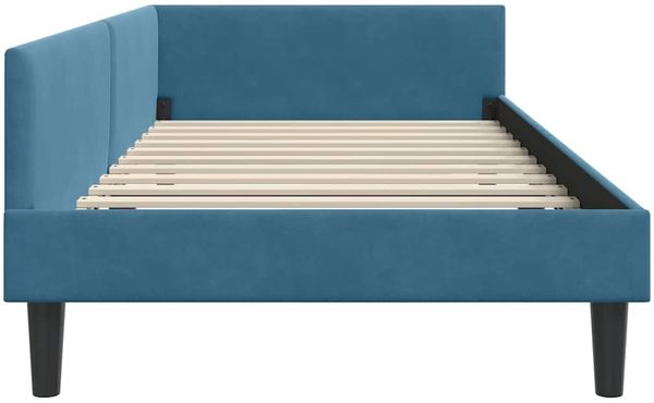 vidaXL Eckbettgestell mit Kopfteil Blau 90 cm x 190 cm Samt 42016143 Bild 6