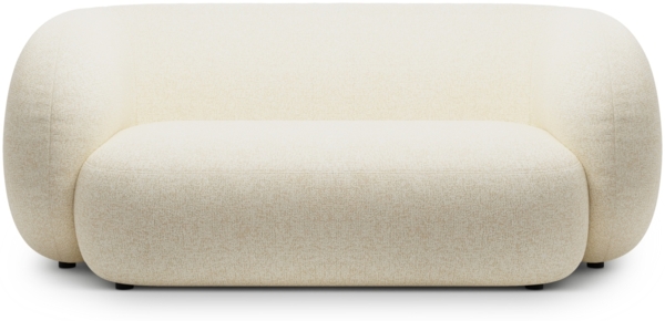 Micadoni Sofa Kate 2-Sitzer Strukturierter Stoff Hellbeige Melange