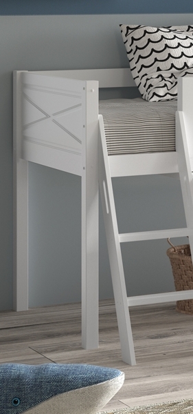 Weißes Bett Scott 207,6 x 134,7 x 114 cm Kiefernholz MDF Bild 2