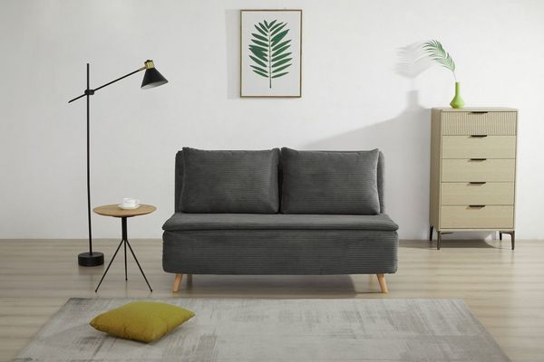 Home affaire Schlafsofa AINSLEY 140 cm -2-Sitzer, verstellbare Rückenlehne, wandelbar zum Gästebett, Relaxsofa, Webstoff u. Cord-Bezug