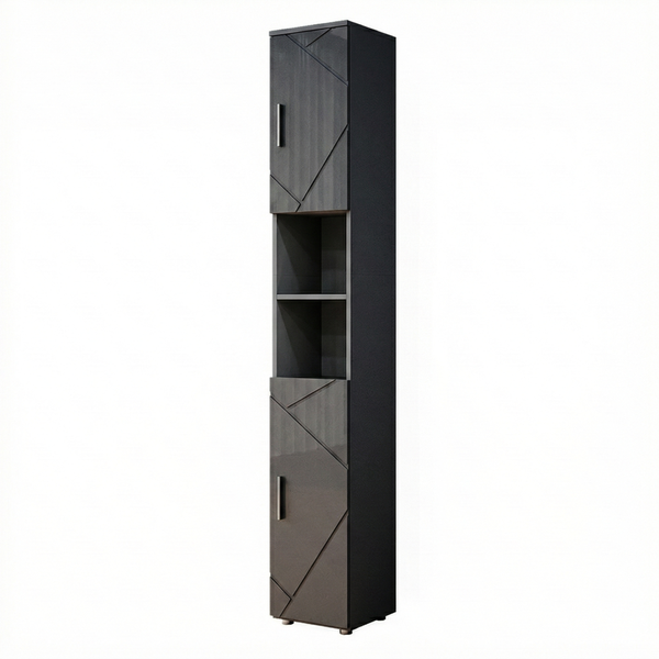 Vicco 'Irma' Badschrank mit 2 Türen und 6 Fächer, Holz, 192 x 30 x 30 cm, Anthrazit