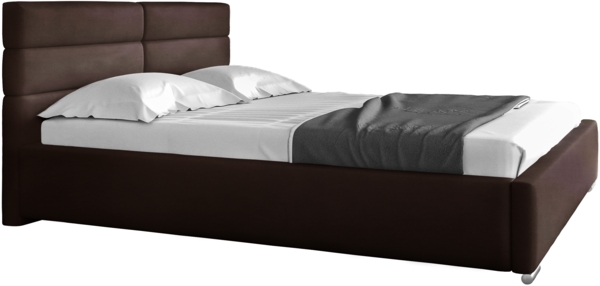 99rooms Odalys Polsterbett Kunstleder SOFT Braun 200x200 cm mit Bettkasten Bild 2