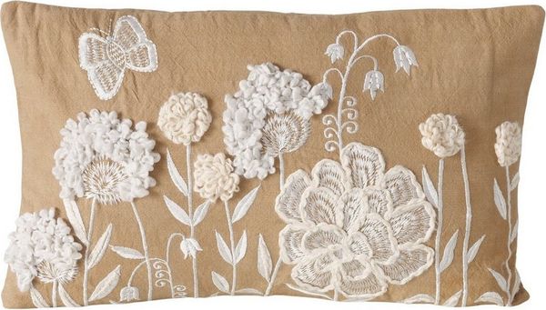 BOLTZE GRUPPE GmbH Dekokissen Besticktes Dekokissen mit Blumen MARIELLE, 49 x 29,3 cm