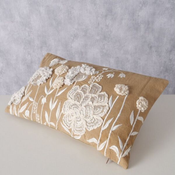 BOLTZE GRUPPE GmbH Dekokissen Besticktes Dekokissen mit Blumen MARIELLE, 49 x 29,3 cm