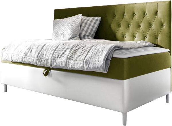 Boxspringbett 'Lenda Junior 2' grün 90 x 200 cm