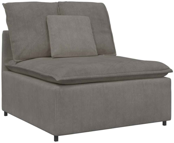 vidaXL Modulares Sofa Mittelmodul mit Kissen Hellgrau 100 cm 4104437