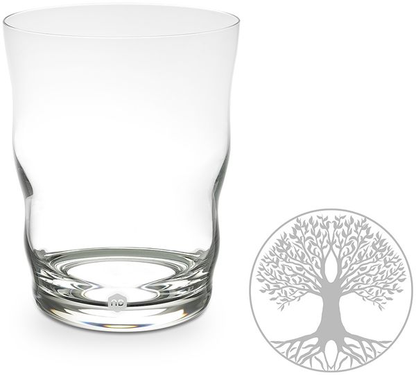Trinkglas Jasmina Lasergravur Baum des Lebens 0,3l - mundgeblasen