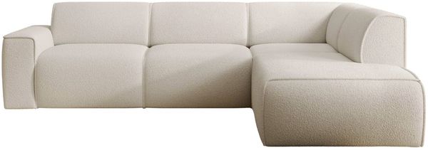 Selsey 'Bouvi' Ecksofa mit seitlicher Rückenlehne an der Ottomane, rechts, creme, Bouclé Bild 5