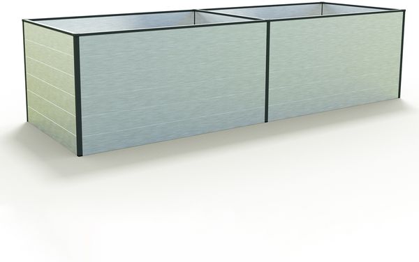 GFP Aluminium Hochbeet KINGSIZE DANIELA - 297 x 99 x 77 cm - Alu natur, Stecksystem, langlebig