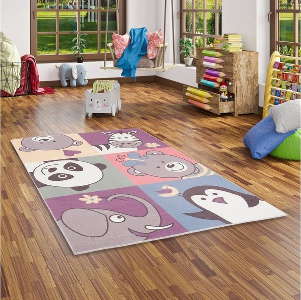 Pergamon Kinderteppich Fellteppich Plush Kids Lustige Tiere, Rechteckig, Höhe: 25 mm