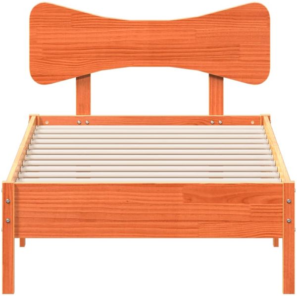vidaXL Massivholzbett ohne Matratze Wachsbraun 90x190 cm Kiefernholz 3328255 Bild 4