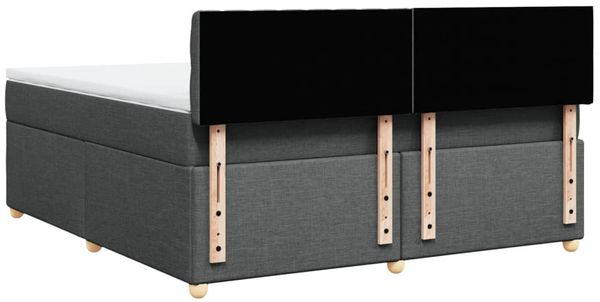 vidaXL Boxspringbett mit Matratze Dunkelgrau 180x200 cm Stoff 3289067 Bild 8