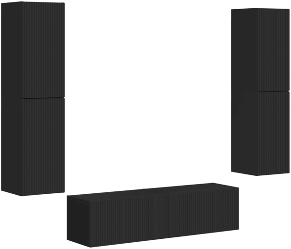 vidaXL TV-Schrankset 6 pcs Schwarz Holzwerkstoff 3409124