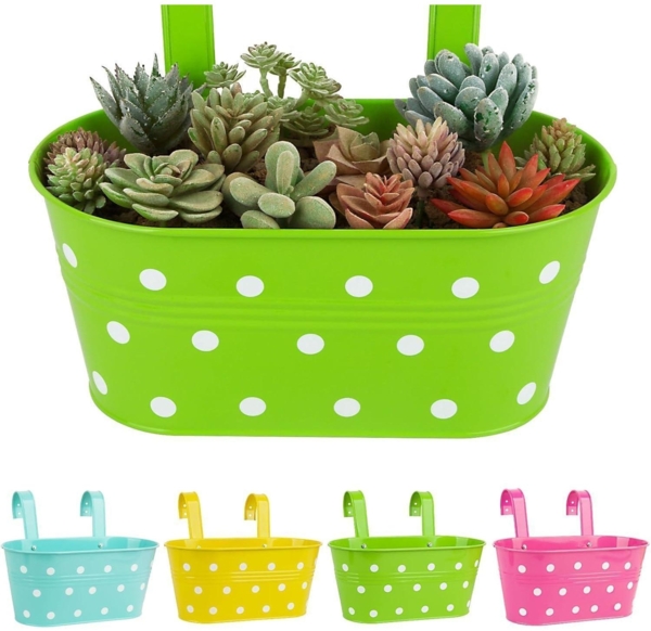 2er Set Vintage Hängetöpfe Blumentöpfe Pflanztopf Balkon Deko Gartenwand