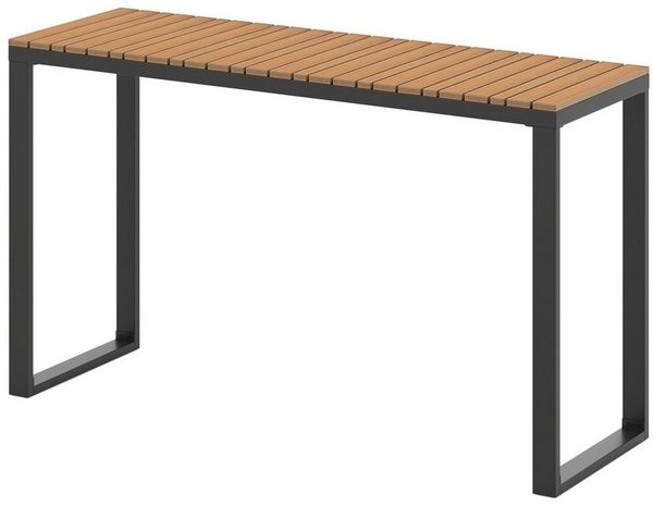 COSTWAY Gartentisch Konsolentisch, Terrassentisch wetterfest, 129x42cm, Metall