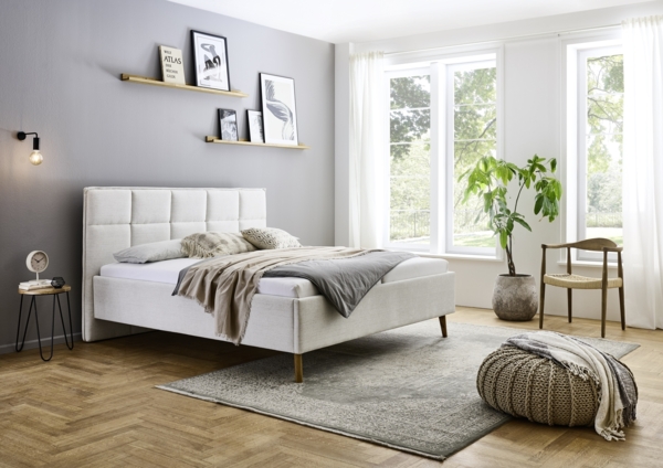 Polsterbett >Paulo mit BK< Liegefläche 180x200 cm, Beige, Stellmaß: 202x120x213cm (BxHxT)