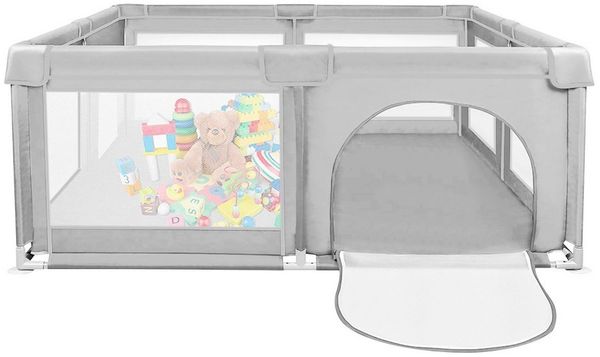 JEOBEST Laufgitter Laufstall Baby 120x120 cm Laufstall mit atmungsaktivem Netz