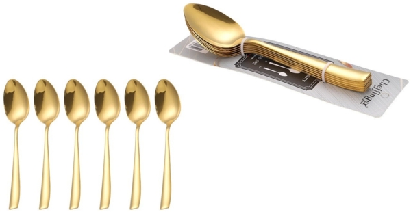 6er Set Suppenlöffel Löffel L 21cm CF1008 Gold