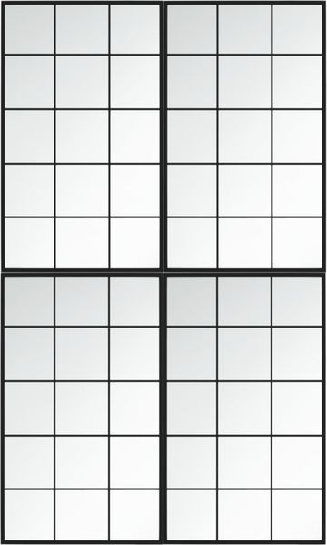 Wandspiegel, Badspiegel 4 Stk. Schwarz 100x60 cm Metall de6857