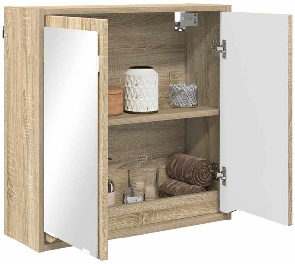 vidaXL Badezimmerspiegelschrank mit Regal Sonoma-Eiche 60 x 20 x 60 cm 888779 Bild 3
