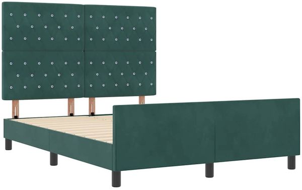 vidaXL Boxspringbett mit Kopfteil Dunkelgrün 140 x 200 cm Samt 3344882 Bild 5