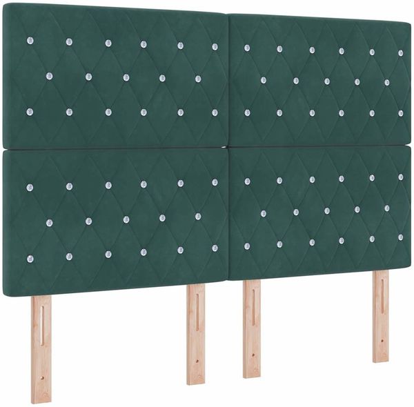 vidaXL Boxspringbett mit Kopfteil Dunkelgrün 140 x 200 cm Samt 3344882 Bild 6