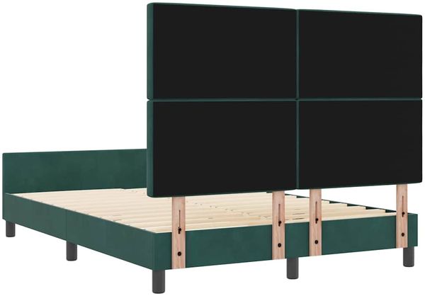 vidaXL Boxspringbett mit Kopfteil Dunkelgrün 140 x 200 cm Samt 3344882 Bild 9