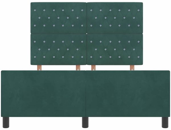 vidaXL Boxspringbett mit Kopfteil Dunkelgrün 140 x 200 cm Samt 3344882 Bild 7