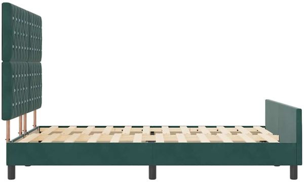 vidaXL Boxspringbett mit Kopfteil Dunkelgrün 140 x 200 cm Samt 3344882 Bild 8