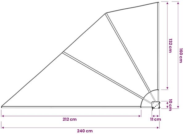 vidaXL Faltbarer Balkonfächer Grau 160×240 cm 41574 Bild 10