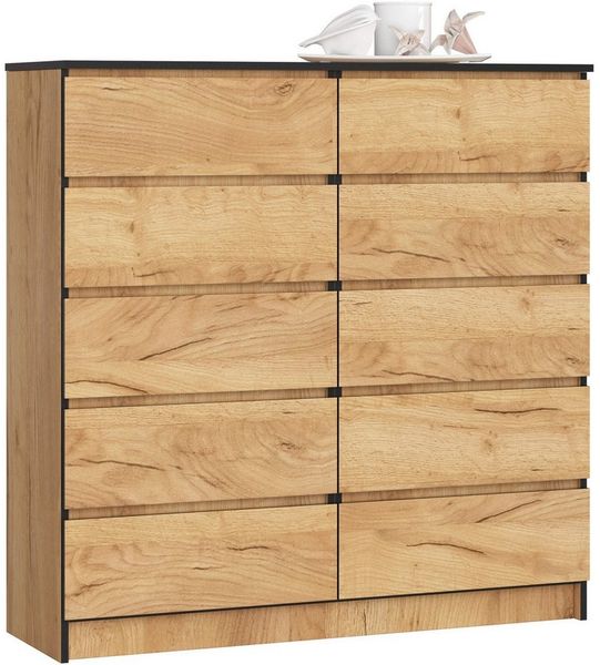 Raumhirsch Furniture Kommode mit 10 Schubladen 120 cm breit Holz Schrank, (viele Farbvarianten - Maße: 120 x 121 x 40 cm) - Hochwertig & stabil
