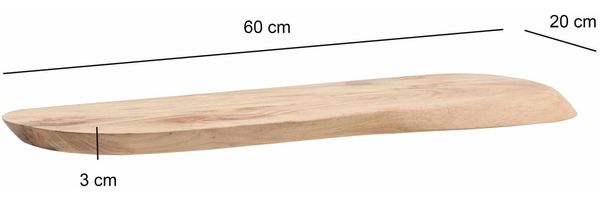 Wandregal Akazie Massivholz 60cm - Schwebendes Design Regal für die Wand Holz massiv - Hängeregal in organischer Form - Wandboard aus Echtholz Bild 4