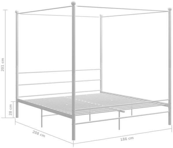 vidaXL Himmelbett Weiß Metall 180x200 cm 325067 Bild 3