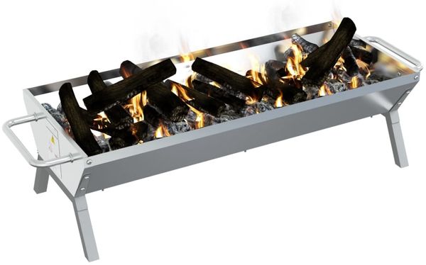 vidaXL Grill Silbern 118x42x30,5 cm Edelstahl 319969 Bild 3