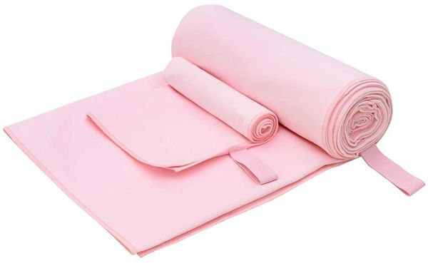 vidaXL Sporthandtuch Set 2 pcs Rosa Stoff 42011498