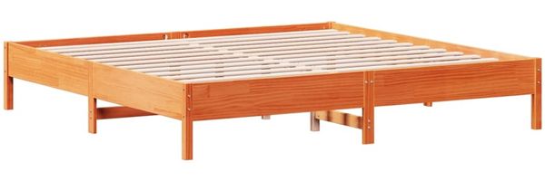 vidaXL Massivholzbett ohne Matratze Wachsbraun 200x200 Kiefernholz 3328222 Bild 5
