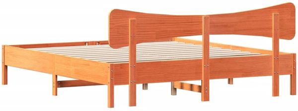 vidaXL Massivholzbett ohne Matratze Wachsbraun 200x200 Kiefernholz 3328222 Bild 8