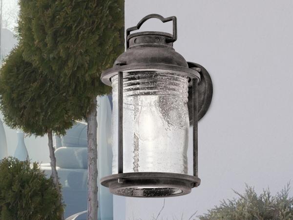 LED Industrial Wandlaterne für Innen & Außen, Anthrazit Höhe 35cm