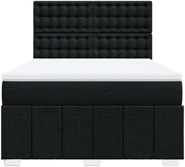 vidaXL Boxspringbett mit Matratze Schwarz 140x200 cm Stoff 3294007 Bild 6