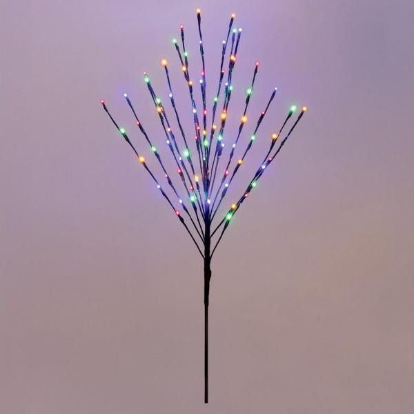 Spetebo LED-Lichterkette Lichterbaum 110 cm multicolor, 80-flammig, für Außen mit Dual Timer