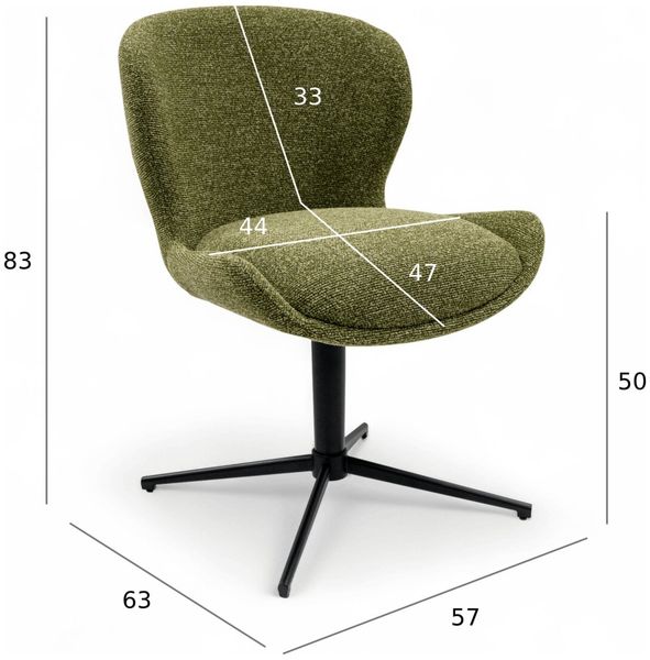 Esszimmerstuhl Salcin 2er-Set aus Boucle-Stoff - mit Dreh-Rückstellfunktion, Grün Bild 3